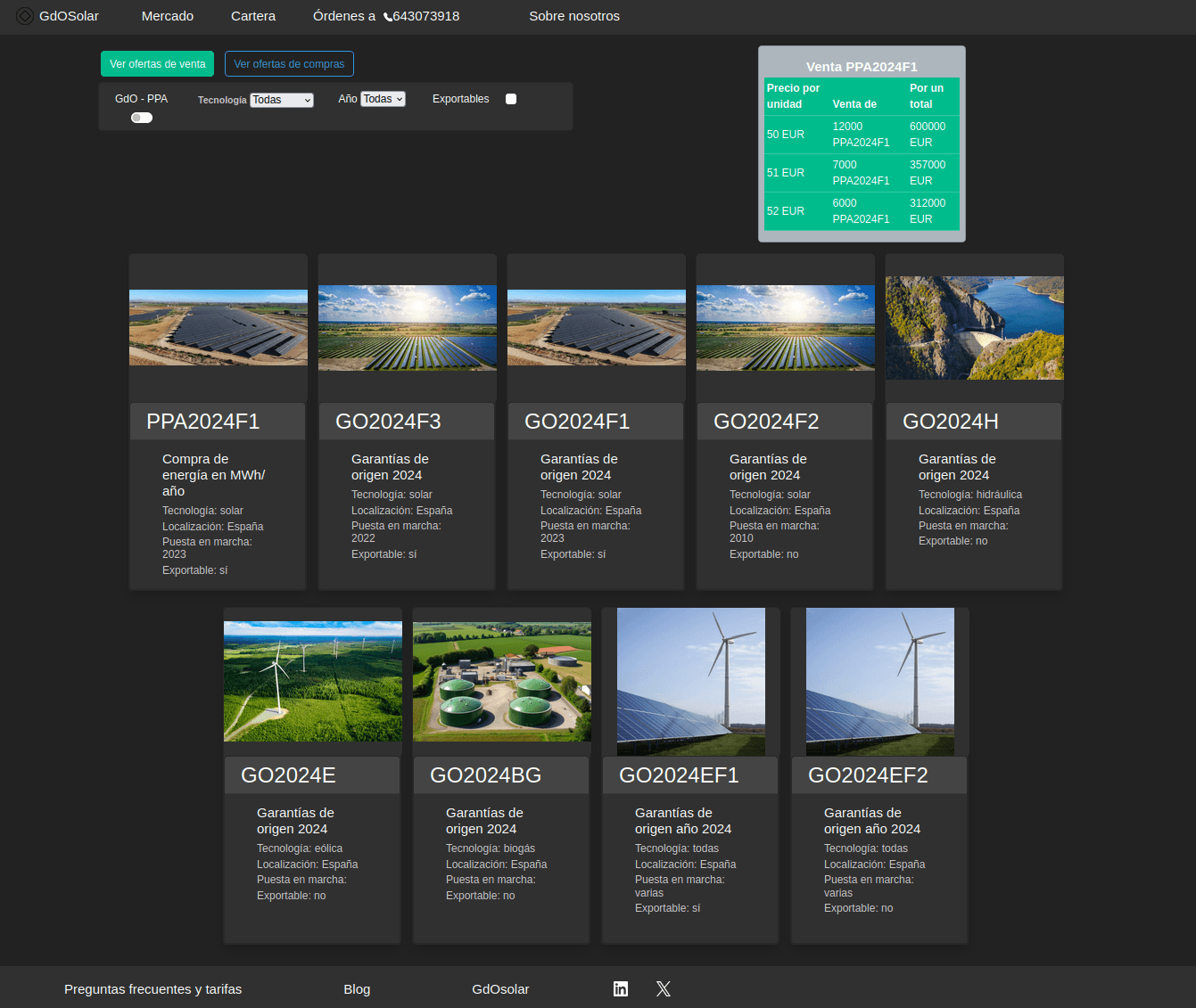 Plataforma de mercado GdOsolar